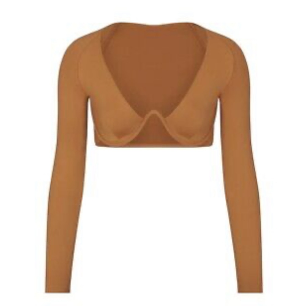 🌷skims long sleeve signature swim top